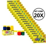 Kit 20 Tinta Guache Acrilex Com 06 Cores -15ml Cada pote