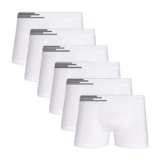 Kit 6 Cuecas Boxer Microfibra Up Underwear 436 Branco