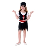 Fantasia Infantil Pirata Vestido C/ Faixa E Bandana Original