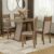 Conjunto Sala de Jantar Mesa Tampo de Madeira 4 Cadeiras Rustic/Crema/Bege Angel Madesa
