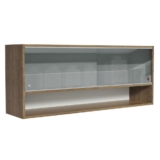 Armário Aéreo 120cm 2 Portas Correr Vidro Neutral 1 Nicho Rustic Cozinhas Glamy, Lux e Reims Madesa