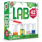 JOGO LAB 42 KIT DE EXPERIÊNCIAS ESTRELA ATIVIDADES FRASCOS SUBSTÂNCIAS QUÍMICA CIENTISTA LABORATÓRIO