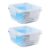 Kit 02 Potes Herméticos 520ml Tampa Com Trava Retangular