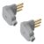 Kit 2 Plugues Machos 2P+T 10A 250V Cinza Prensa Cabo