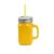Caneca Amarelo com Tampa e Canudo 450ml para Refrigerantes Sucos e Refrescos