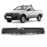 Grade Cromada Preta Fiat Strada 2004 2005 2006 2007 2008 2009