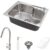 Cuba para cozinha pia com acessórios Matis e Torneira monocomando gourmet Iriri Pingoo – Escovado