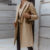 (Trendy) Lovito Casaco Casual Com Bolsos Lisos E Manga Comprida Com Frente Aberta Para Mulheres LNX07219 (Tan/Preto)