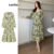 Lovito Vestido Boho Tribal com babados para mulheres L95ED252