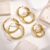 Vnox 30MM 40MM 50MM Brinco De Argola De Tubo Circular Para Menina Feminina , Ouro 18K Aço Inoxidável Minimalista Em Ângulo