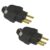 Kit 2 Plugues Macho 2P+T 20A 250V Preto Axial