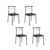 Conjunto 4 Cadeiras de Jantar 1708 Carraro Preto