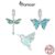 Bamoer 925 Sterling Sliver Charme De Fita De Beija-Flor Verde Borboleta Libélula Série De Acessórios Para Pulseira