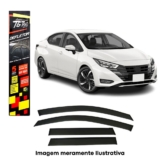 Calha Defletora Automotiva Inteiriça/Slim Versa 4 Portas 2021 até 2024 Cor Fumê TG Poli – TG01100198
