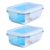 Kit 02 Potes Herméticos 370ml Tampa Com Trava Retangular