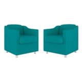 Kit 02 Poltronas Decorativas Clinica Tecido Suede Balaqui