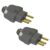 Kit 2 Plugues Machos 2P+T 20A 250V Cinza Axial Prensa Cabo