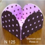 KIT  Forminhas 4 Pétala Simples Marrom Poá Rosa Claro Ps125  ( Jango )