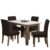 Conjunto de Mesa Sala de Jantar Miami com 4 Cadeiras Trieste Suede 1,20m Cedro / Off White / Chocola