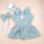 Roupas De Cachorro Azul Xadrez Para Shih Tzu Teddy Flying Sleeve Skirt Animal De Estimação Conjunto De Espartilho De Laç