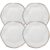 Kit 4 Pratos de Porcelana Sobremesa Rustico Ryo Maresia Decorado 21,5cm Oxford