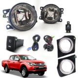 Kit Farol Auxiliar de Milha Com Grade L200 Triton Sport 2018 2019 2020