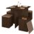 Mesa Com 4 Banquetas Berlim Imbuia/capuccino  – Móveis Arapongas