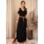 Vestido Longo Com Fendas E Ombro Vazado Preto Quintess