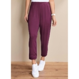 Calça Soltinha Com Pregas Roxo Quintess