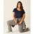 Blusa Básica Feminina Plus Size Decote Redondo Em Viscose Stretch