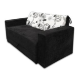 Sofá-cama 2 Lugares Pratik 5000 Mamflex Preto / Cinza Floral