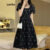 (Trendy) Lovito Vestido Casual Floral Manga Bufante Gola Quadrada Vestido De Verão/Primavera Para Mulheres LNA05105