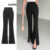 Lovito Calça Elegante Calça Frontal Dividida Lisa Para Mulheres L95ED030