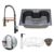 Kit Cuba Luxo Preta C/ Torneira Gourmet Rose Gold Preta