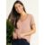 Blusa Com Decote V E Bolso Frontal Rosa Quintess