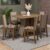 Conjunto Sala de Jantar Mesa Tampo de Madeira 6 Cadeiras Rustic/Crema/Bege Marrom Wendy Madesa