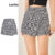 Lovito Shorts Feminino Xadrez Pantacourt de Cintura Alta com Fenda e Zíper Frontal L53AD076 (Pied-de-Poule/Xadrez)