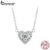 Colar De Fita Bamoer 925 Sterling 0.5CT Moissanita Jóias Em Forma De Coração Para Mulheres