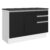 Balcão de Pia Cozinha 100% MDF 120 cm 3 Portas e 2 Gavetas Branco/Preto Acordes Madesa