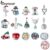 Bamoer Charms 925 Silver New Christmas Snowman Tree Elk Pattern Bead Para Colar Pulseira De Bricolage