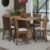 Conjunto Sala de Jantar Mesa Tampo de Madeira 6 Cadeiras Rustic/Crema/Hibiscos Sharon Madesa