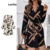 (Trendy) Lovito Vestido Casual Vestido Geométrico Com Cadarço Para Mulheres LBL11133 (Multicolorido)