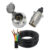 Tomada Engate Reboque 6 Polos + Cabo PP 6 Vias 1mm² Alumínio Cromado Carretinha Carreta Kit Completo
