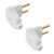Kit 2 Plugues Angular Macho 2 Polos 10a 250v Branco Lateral