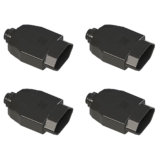 Kit 4 Plugues Femeas 2P+T 10A 250V Preto Axial Prensa Cabo