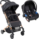 Carrinho de Passeio Dobravel com Bebê Conforto Zap Metal Cobre Burigotto