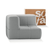 Sofá Modular 1 lugar Canto em L – Sofá na Caixa	em Boucle com 1 Módulo 86cm