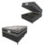 Cama Box Baú Casal Colchão Gazin Com Molas Ensacadas Rubi 138x188x73cm Suede Cinza/Preto
