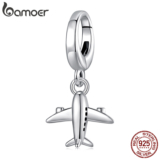 Bamoer 925 Sterling Sliver Charm Avião Pingente DIY Para Pulseira Presentes