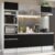 Cozinha Completa Madesa Topazio com Armário, Balcão e Tampo – Branco/Preto